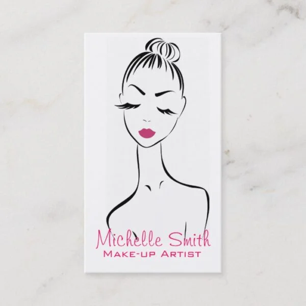 Woman face Make-up artist business card design