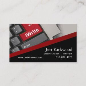 Writer Journalist Author Reporter Novelist Business Card