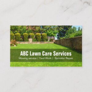 Yard Lawn Care Gardening Landscaping Green Grass Business Card