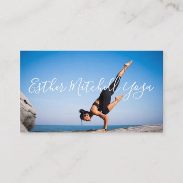 Yoga Instructor with Photo Professional Business Card