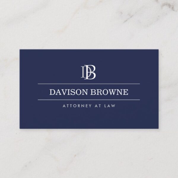 YOUR INITIALS LOGO/MONOGRAM on Blue Business Card