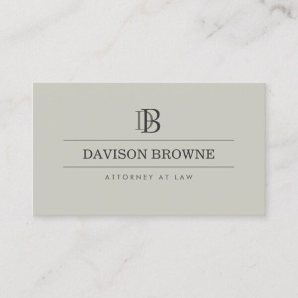 YOUR INITIALS LOGO/MONOGRAM on Taupe Business Card