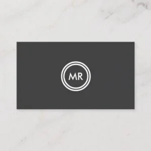 YOUR INITIALS LOGO on DK GRAY Business Card