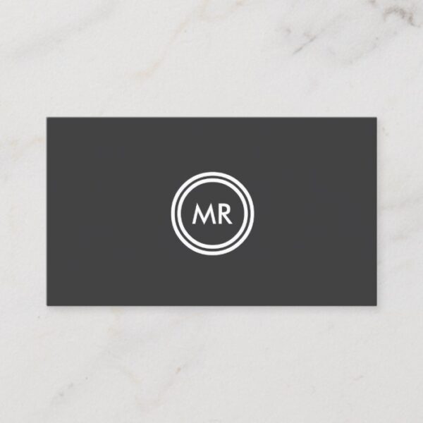 YOUR INITIALS LOGO on DK GRAY Business Card