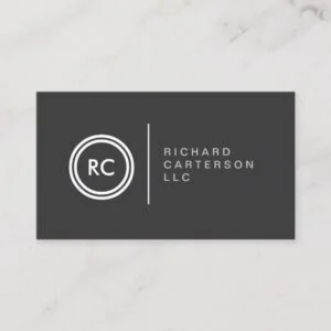 YOUR INITIALS LOGO on DK GRAY No. 2 Business Card