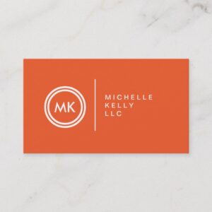 YOUR INITIALS LOGO on ORANGE No. 2 Business Card