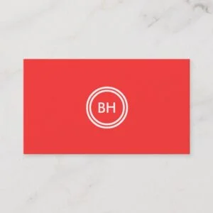 YOUR INITIALS LOGO on RED Business Card