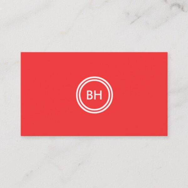 YOUR INITIALS LOGO on RED Business Card